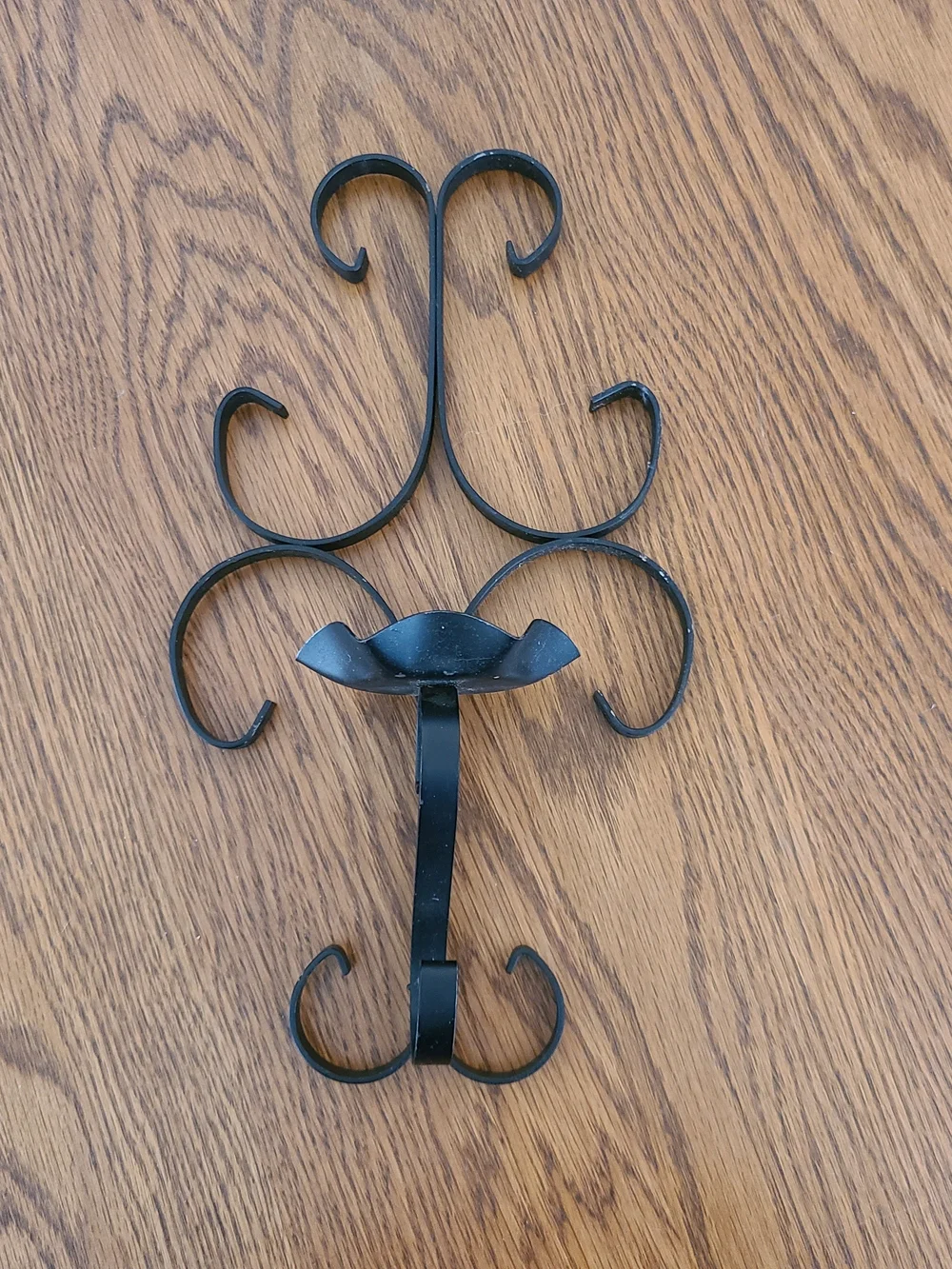 Vintage - Candle Wall Sconce Black Wrought Iron